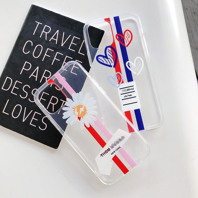 Ốp lưng iphone silicon trong suốt sọc màu dành cho ip 6 đến 14promax - t126