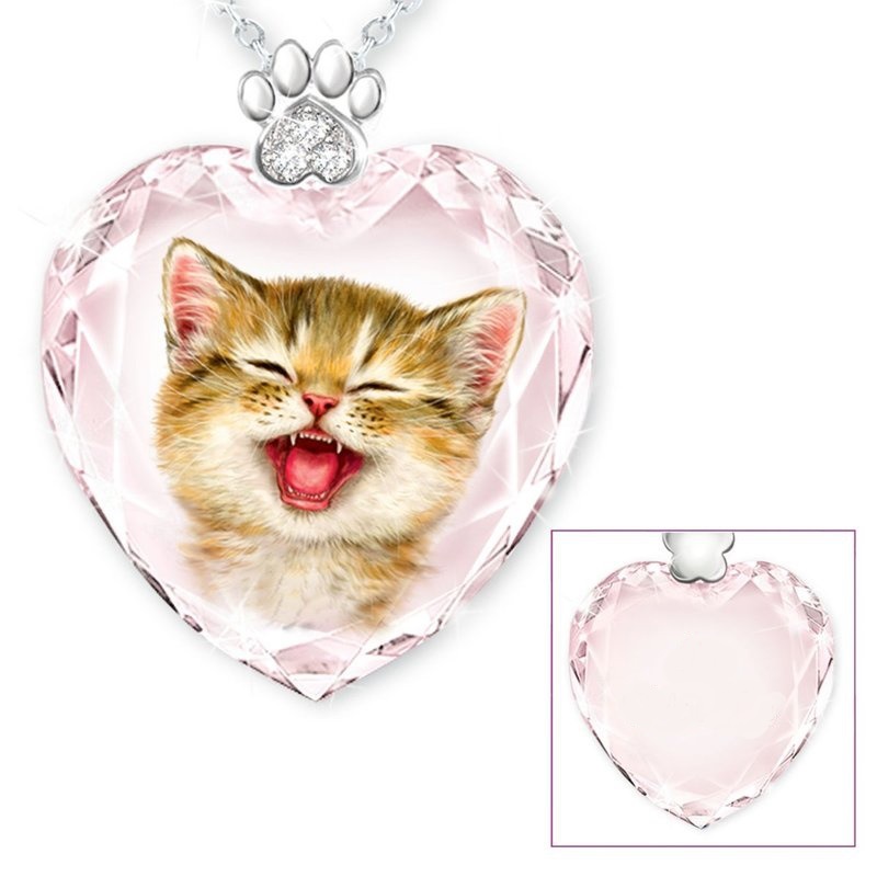 (Hàng Có Sẵn) Vòng cổ Mặt Hình Mèo Đính Đá Ruby Tự Nhiên Mới