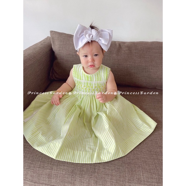 ĐẦM SMOCK HOA NƠ EO