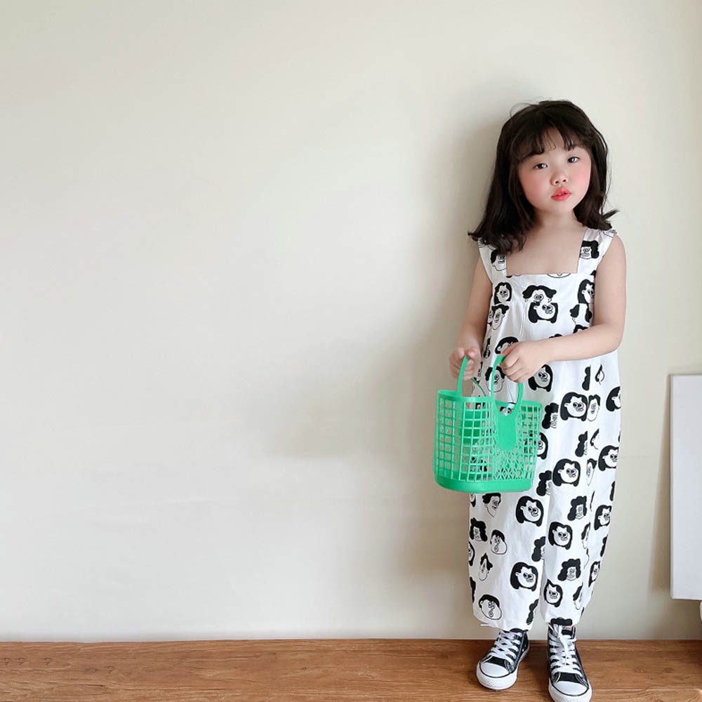 Áo liền quần BEAR LEADER AM1232 ống rộng họa tiết hoạt hình thời trang hè xinh xắn năm 2022 cho bé gái 3-7 tuổi