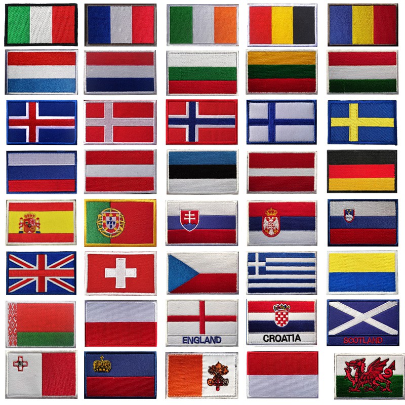 Huy Hiệu Thêu Huy Hiệu Dán Cánh Tay Hình Cờ Nước Pháp Pháp / Đức / Nga / Bulgaria Ý