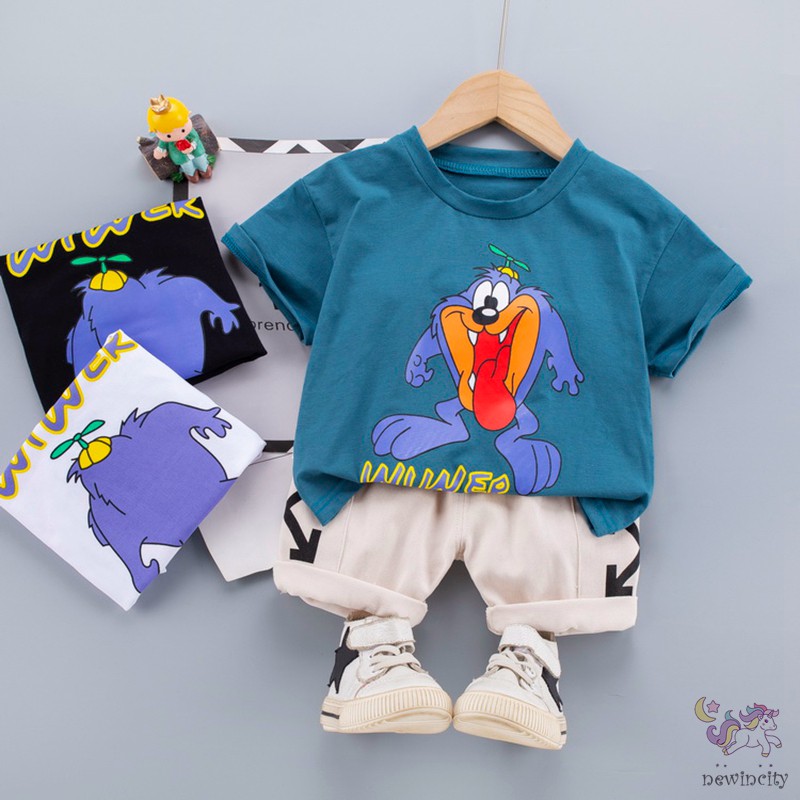 Set Áo Thun Tay Ngắn &amp; Quần Short Dành Cho Bé Trai