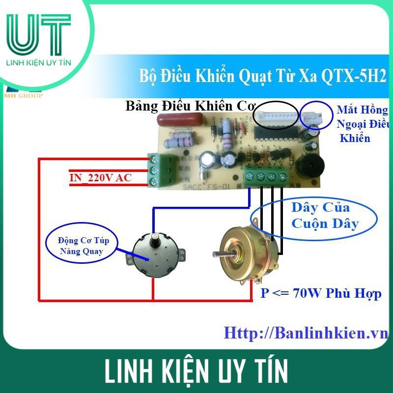 Bộ Mạch Điều Khiển Quạt Từ Xa QT-311 và QTX-5K1 (Chế Quạt Cây và Treo Tường Thành Từ Xa)