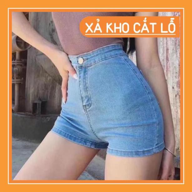 HOT QUẦN SHORT JEANS ÔM LƯNG SIÊU CAO KO TÚI- ảnh thật shop chụp