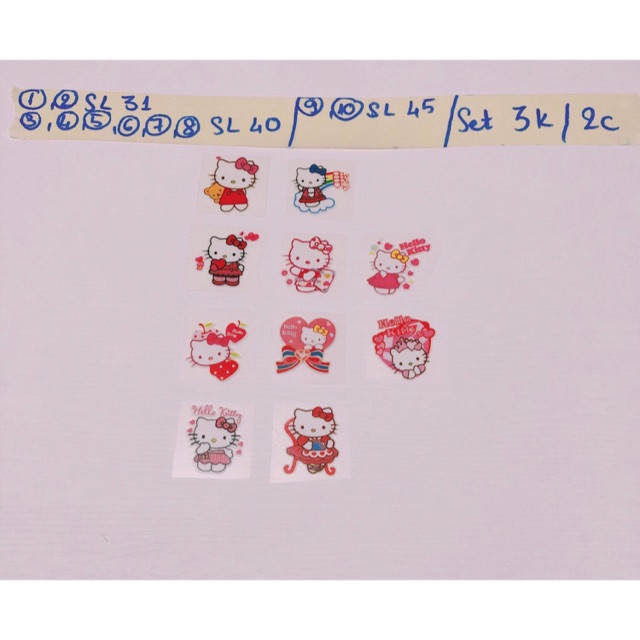 Set 2 Sticker ủi,hình ủi,patch ủi kitty mini