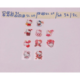 Set 2 Sticker ủi,hình ủi,patch ủi kitty mini