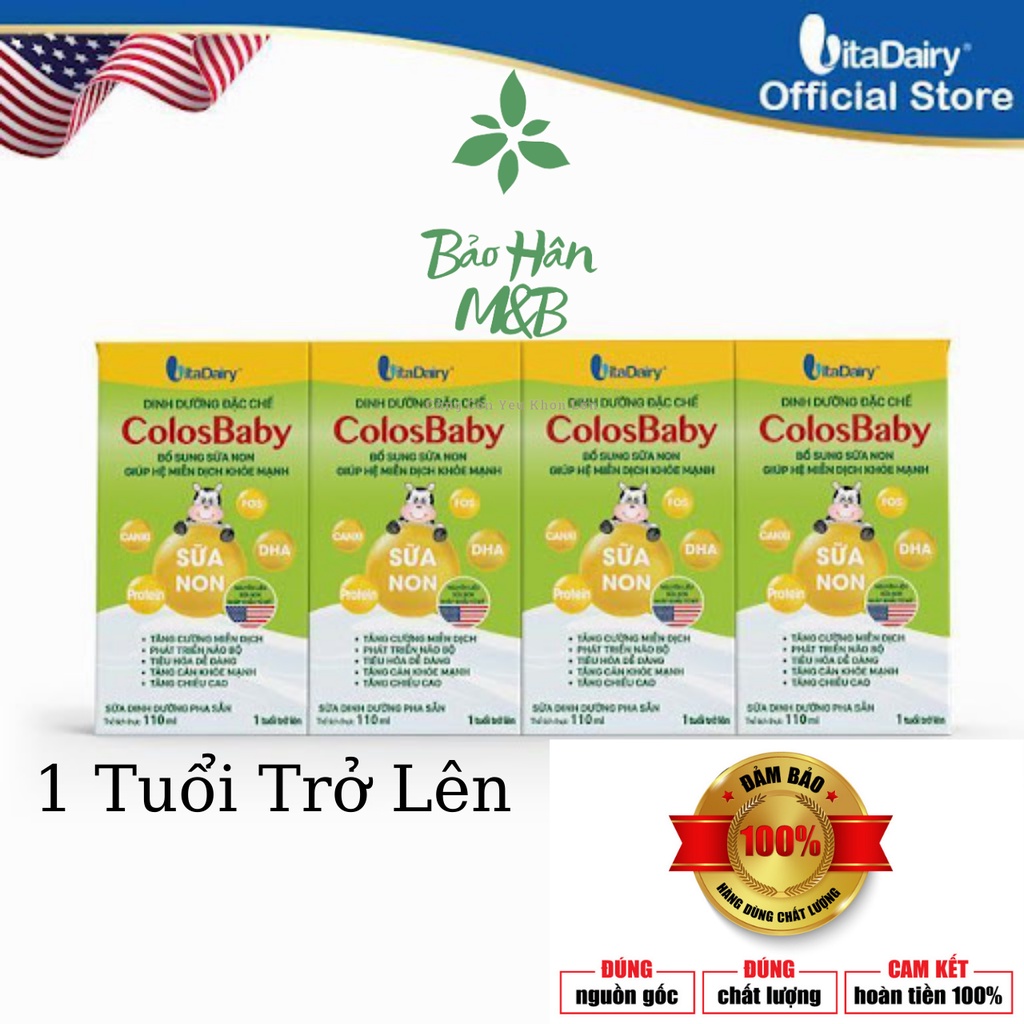 Sữa Bột Pha Sẵn ColosBaby 100ml va 180ml ( 1 lốc x 4 Hộp ) [ date luôn mới ]