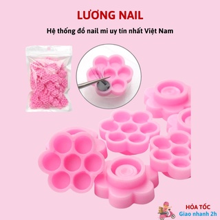 Nút hoa đựng keo nối mi nút hoa tạo fan tay túi 100 nút màu hồng