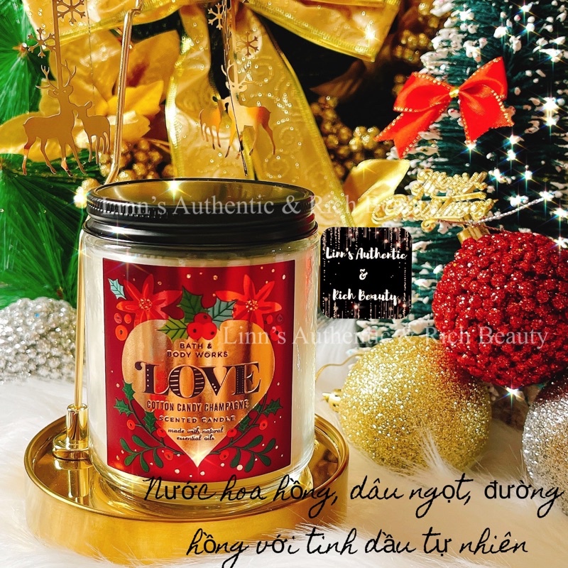 LOVE “Bản Christmas “ Nến 1 Bấc Bath &amp; Body Works Usa