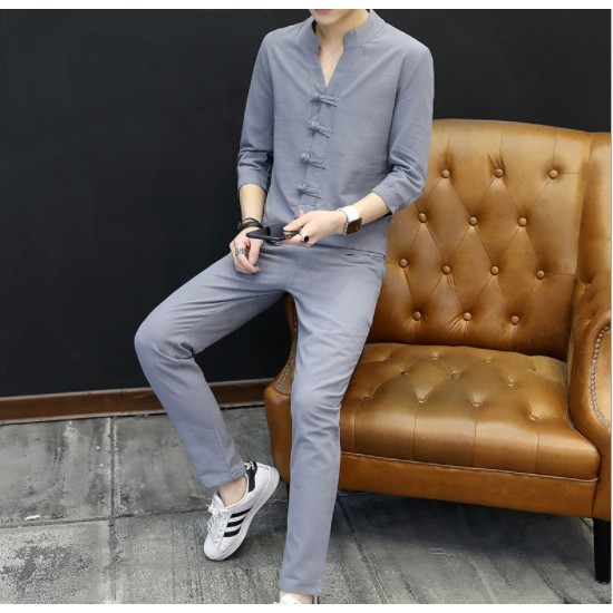 (XẢ HÀNG ) Bộ Quần Áo Đũi Nam Dài Tay,  bộ đũi nam chất cực thích mặc là mê !!!(phong cách khác biết) | BigBuy360 - bigbuy360.vn