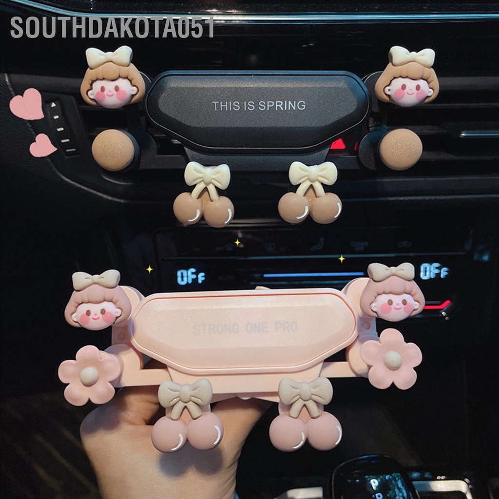 [Hàng HOT] Giá đỡ điện thoại Gắn cửa khe gió Điều Hòa Ô Tô Đa chức năng Phim hoạt hình dễ thương【Southdakota051】