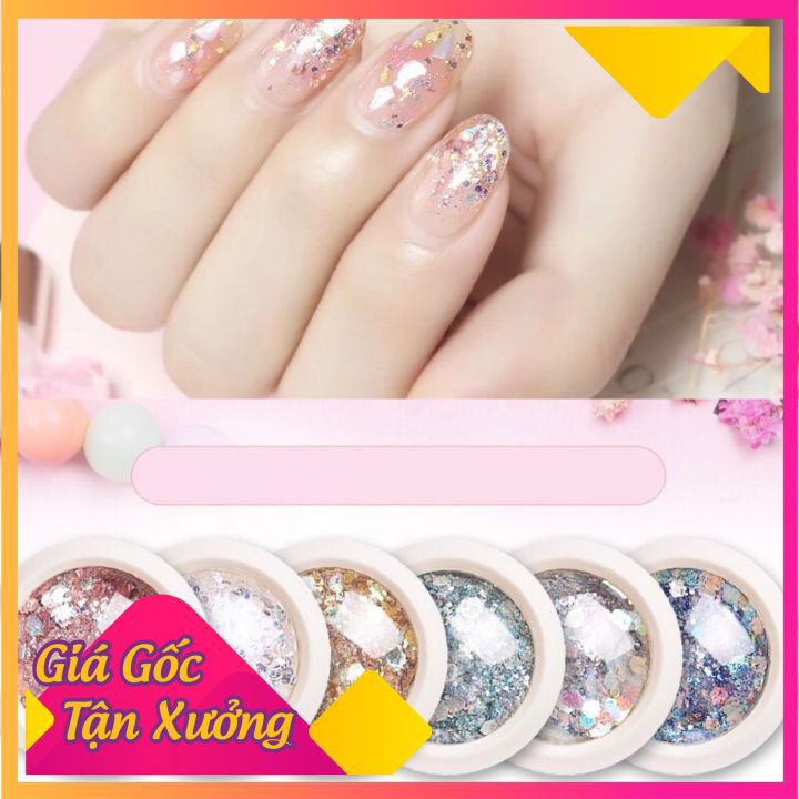 🌟Hộp Nhủ Sơn Móng Tay 🌟Hạt Mỏng Nhẹ Với Ánh Nhũ Hình Sao - Phụ Kiện Trang Điểm 9056