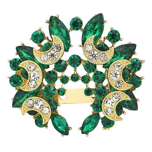 Ghim Cài Áo Hình Trăng Khuyết Phối Đá Nhân Tạo Thời Trang Cho Nữ