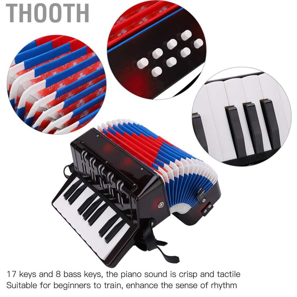 Đàn Piano Kích Thước 17 Phím 8 Bass Màu Đen