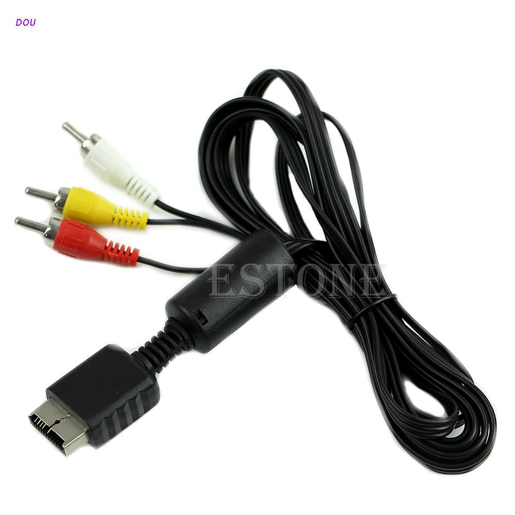 DOU Hot Audio Video AV Cable Cord Wire to 3 RCA for Sony Playstation PS PS2 PS3