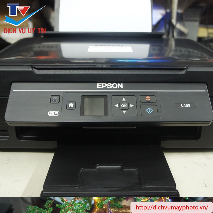 Máy in phun màu Epson L455 { In , Photocopy, Scan, Wifi } đẹp trên 90%