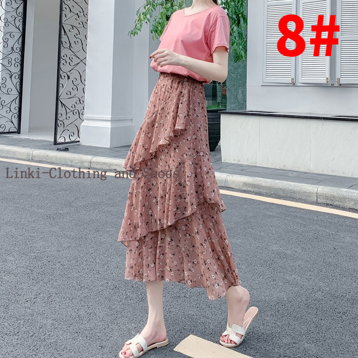 Chân Váy Dài Lưng Cao Thiết Kế Mới Xinh Xắn Thời Trang Dành Cho Nữ