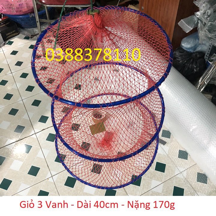 Giỏ Đựng Cá, Giỏ Cá, Giỏ 3 Vanh, Giỏ 4 Vanh Màu Đỏ Cao Cấp