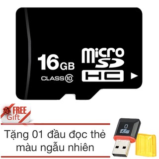 Thẻ nhớ 16GB microSD OEM C10 tặng đầu đọc thẻ micro (mẫu ngẫu nhiên) - Bảo hành 12 tháng