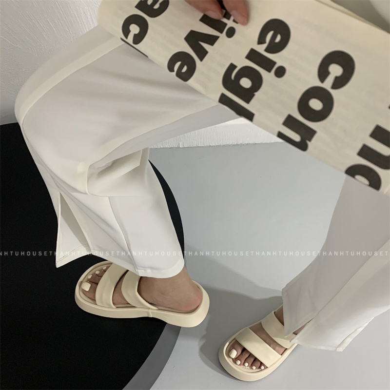 Dép Sandal Quai Ngang Ulzzang Đế Dày Thời Trang - DE005