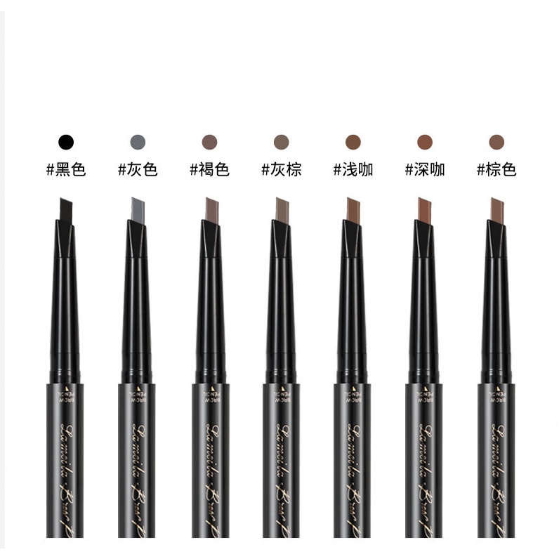 Chì kẻ mày 2 đầu tiện lợi chống thấm nước Lameila Nâu Đen Gồm 1 đầu chì kẻ siêu mảnh + chải mày | BigBuy360 - bigbuy360.vn