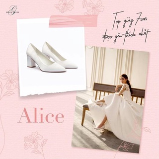 [Mã LT150 giảm 150k đơn 699k] [Grace Shoes] Giày cưới - Giày cô dâu - ALICE gót vuông 7cm