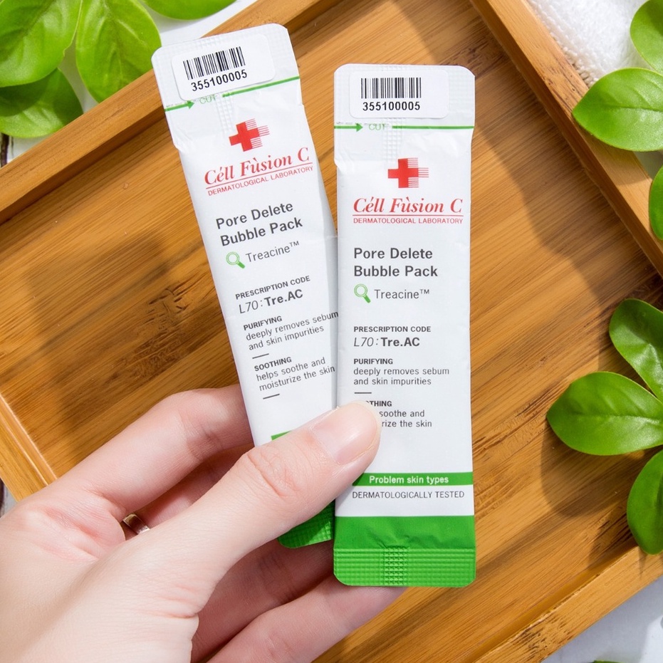 Mặt Nạ Đất Sét Thanh Lọc Da Siêu Bọt Cell Fusion C Pore Delete Bubble Pack 5gx12gói