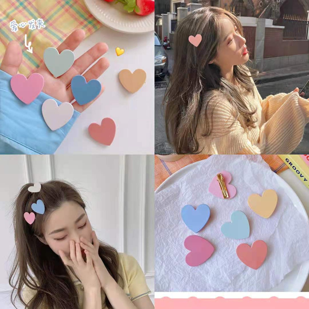 Kẹp Tóc Hình Hoa/Bầu Trời Sao Màu Kẹo Dễ Thương Xinh Xắn