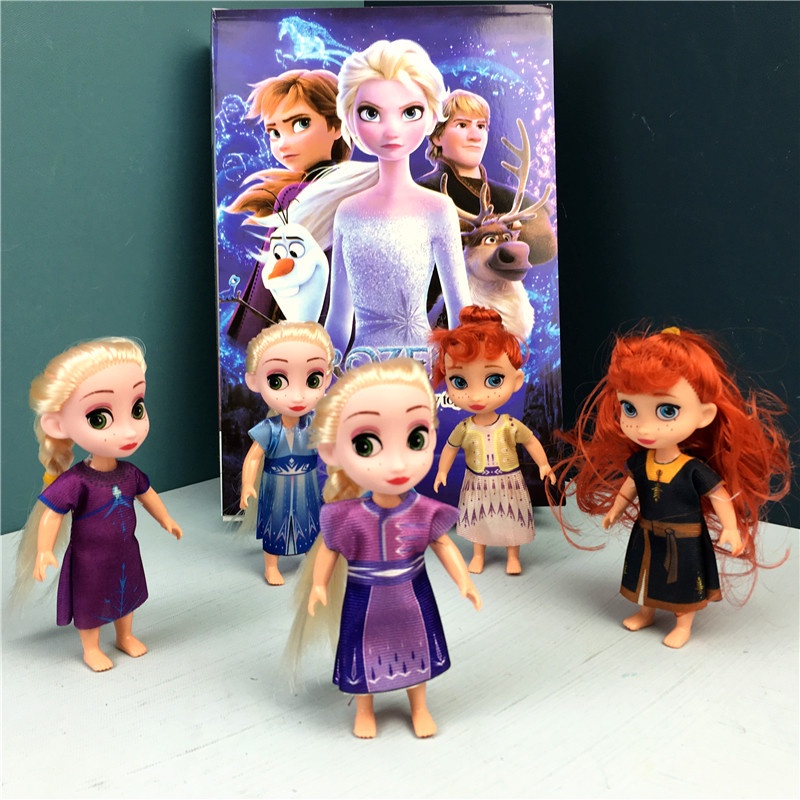 Hộp 6 Búp Bê Elsa Anna Frozen 2, Búp Bê Công Chúa Elsa Cho Bé Gái - Coolgift