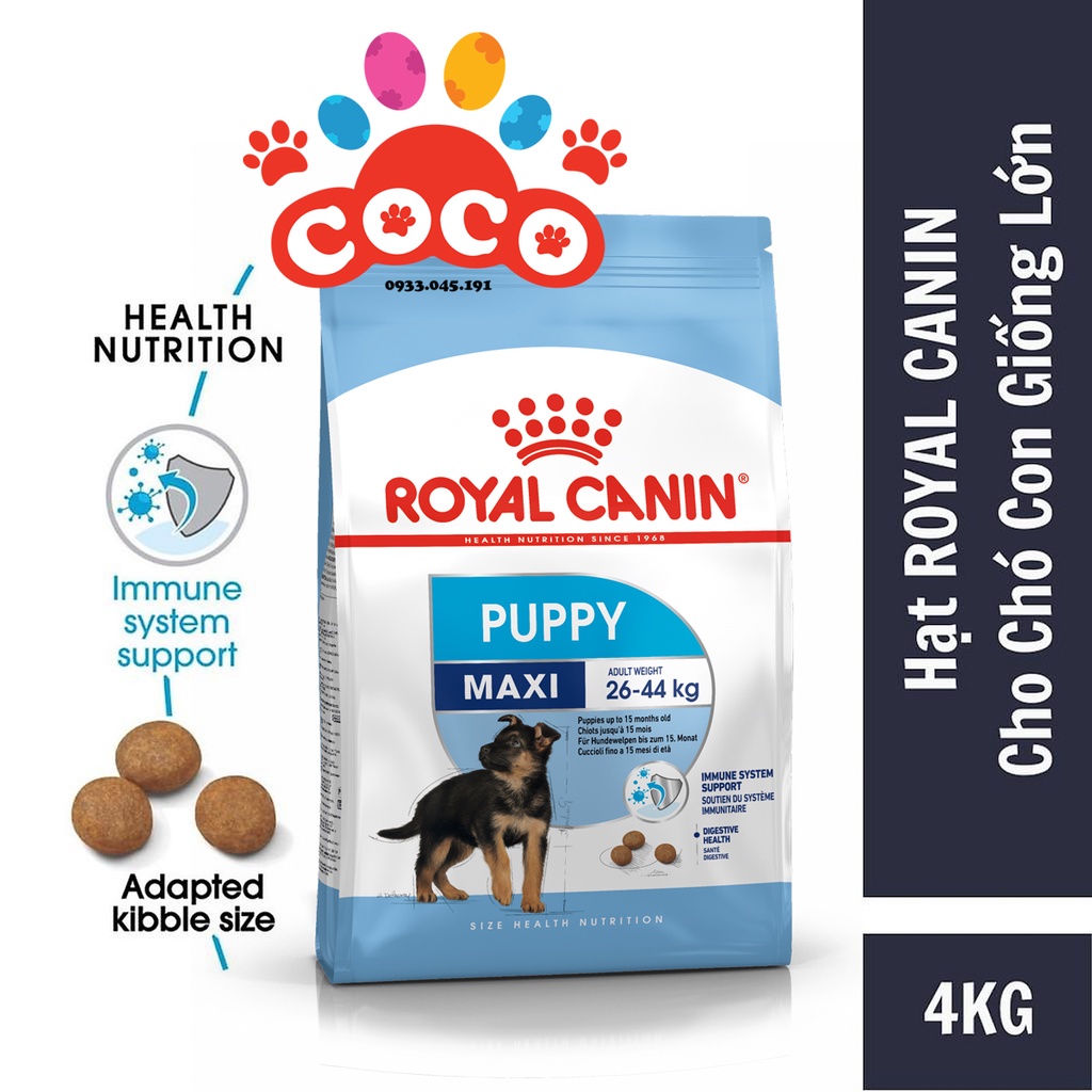 Hạt Royal Canin Maxi Puppy Cho Chó Con Giống Lớn Túi 4kg/1kg