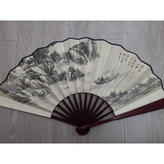Quạt cổ trang nam cầm tay vải lụa
