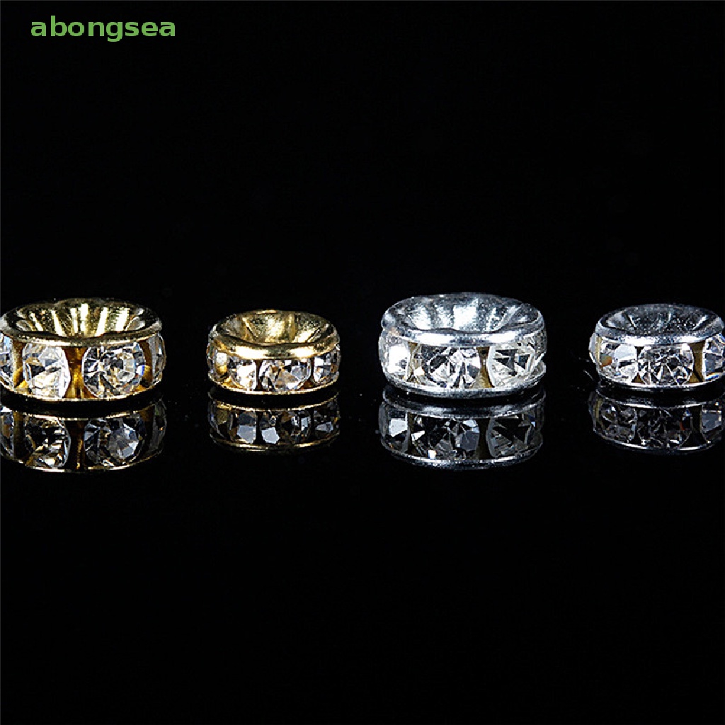 100 Hạt Xỏ Lỗ Xỏ Lỗ 6mm 8mm Màu Vàng / Bạc Dùng Làm Trang Sức DIY