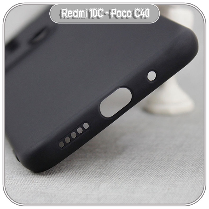 Ốp lưng TPU dẻo đen cho Xiaomi Redmi 10C - Poco C40 che Camera