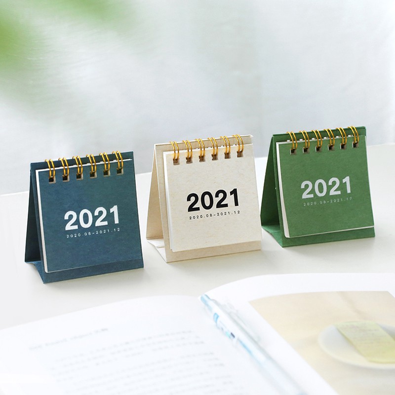 2021 Lovely Mini Colorful Desktop Calendar Diary Planner Office Student Stationery