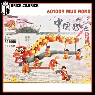 (CÓ SẴN) 601009 Đồ chơi mô hình lắp ráp múa rồng ngày tết.