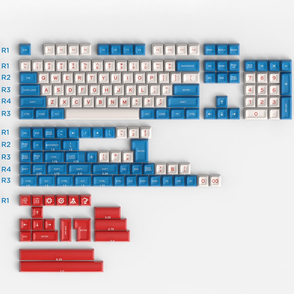 Bộ Keycap SA CSP PONYO 172 Nút Chất Liệu ABS Double Shot Cân được nhiều layout