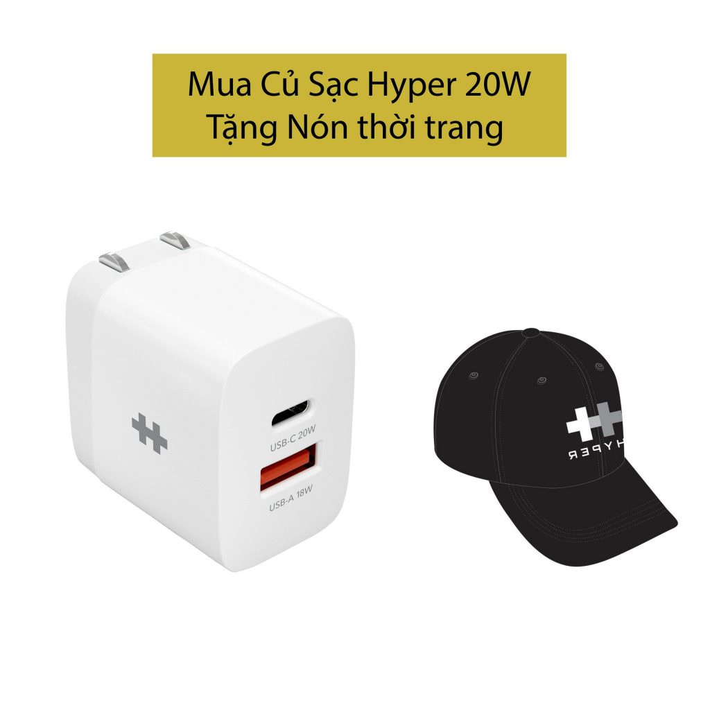 SẠC NHANH 20W HYPER 2 CỔNG USB