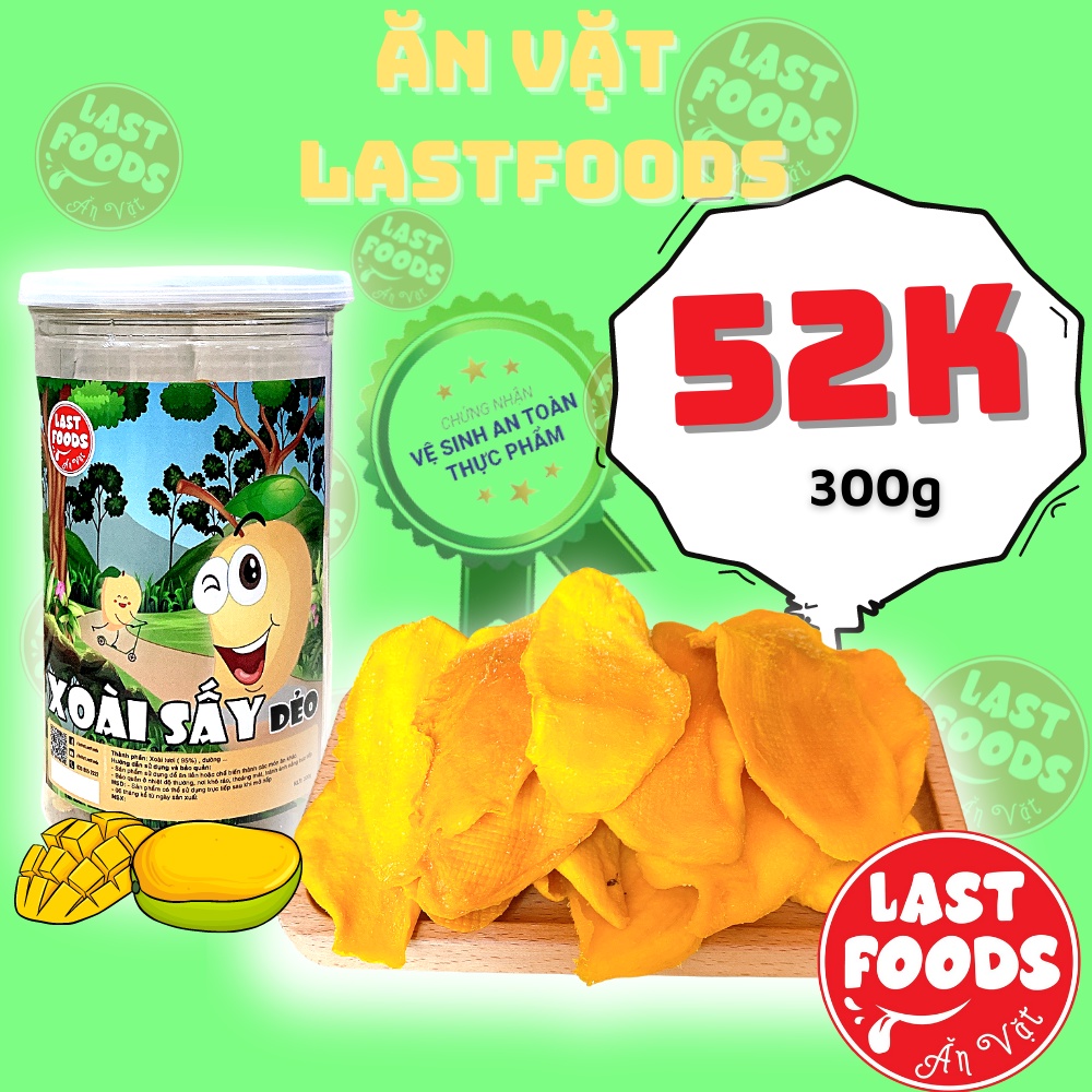 Xoài sấy dẻo 300g hũ pet tiện lợi,  ăn vặt LASTFOOD Hà Nội với đặc sản các vùng miền giá tốt