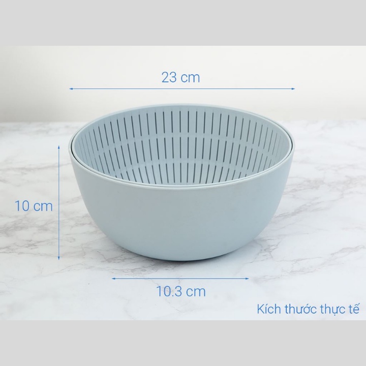 Bộ thau rổ nhựa ĐA NĂNG 23cm, Inochi Yoko Nhật Bản, dụng cụ nhà bếp cao cấp, tiện lợi, an toàn tuyệt đối, Vạn Phúc