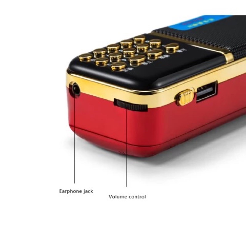 Đài FM SHUAE SM-121 USB-Thẻ nhớ-pin sạc 18650- đài radio FM-máy nghe nhạc cao cấp