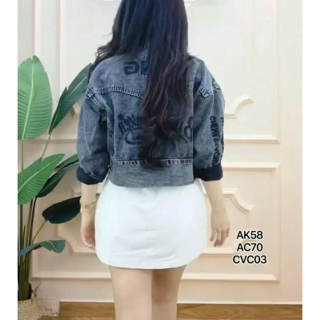 Áo khoác jean nữ thời trang cao cấp FENG form 58Kg