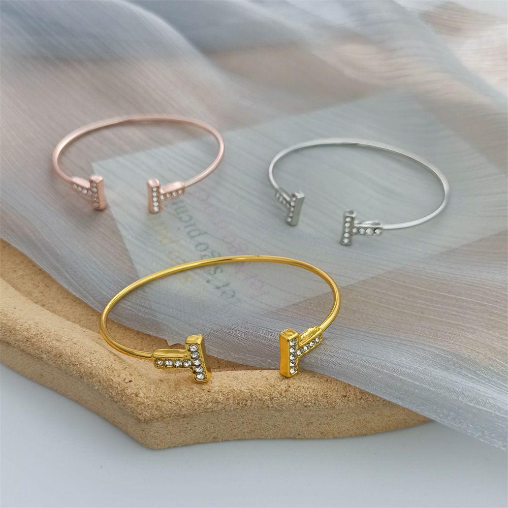 EXPEN Vòng Đeo Tay Hình Chữ T Bằng Hợp Kim Có Thể Điều Chỉnh Kích Thước Thời Trang