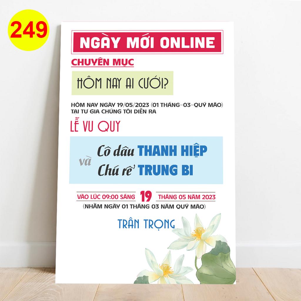 MS 249 - Bảng Welcome trang trí đám cưới