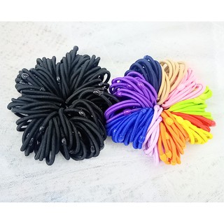 Set 5 Dây Cột Tóc Đen Và Nhiều Màu Nút Tròn