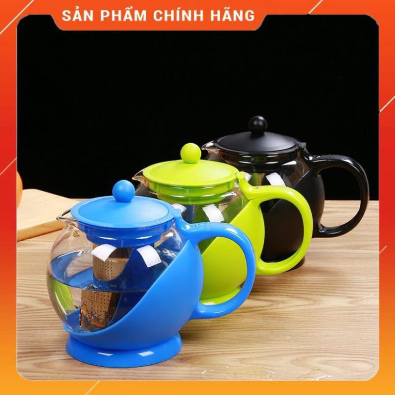 CHÍNH HÃNG -  Ấm pha trà thủy tinh có lõi lọc 1250ml,bình pha trà thủy tinh có lưới lọc inox,bình ủ trà cao cấp