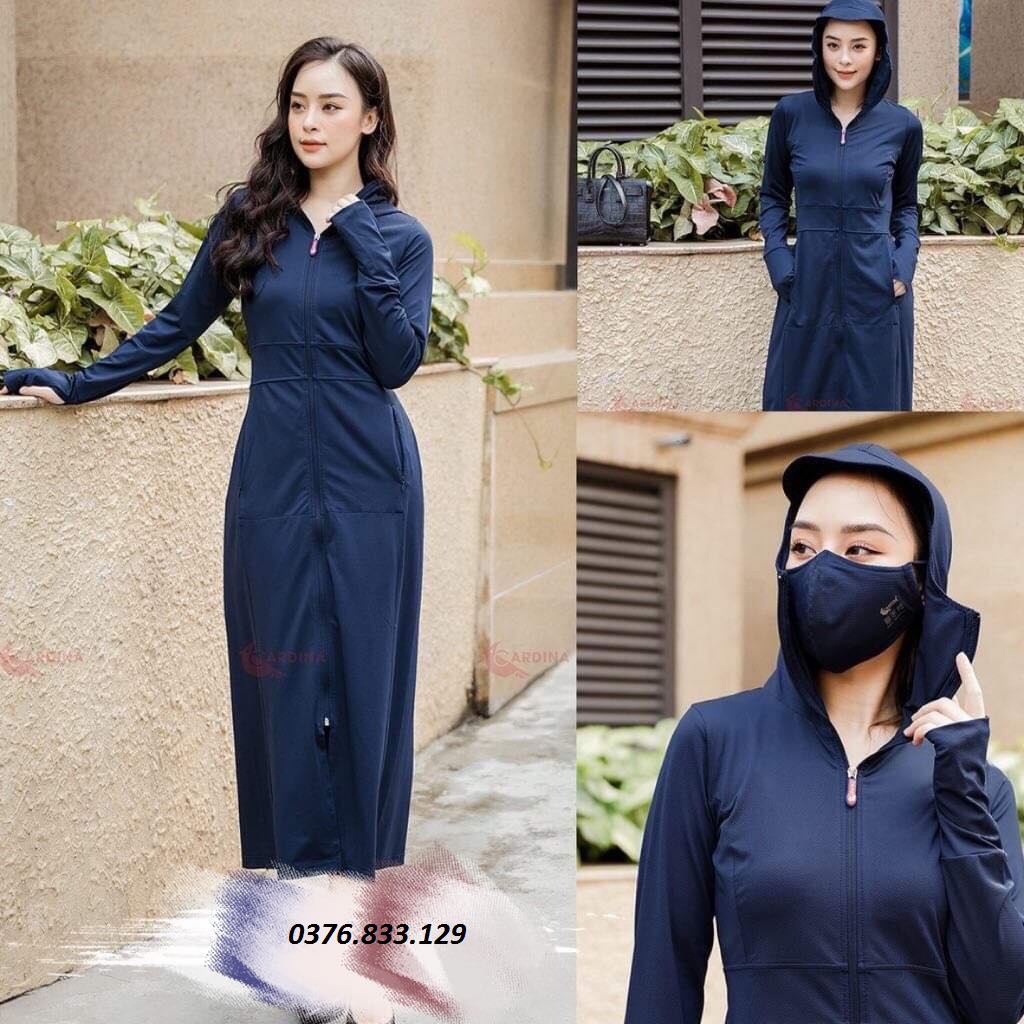 Áo chống nắng toàn thân thời trang GU vải 2 lớp thoáng mát chống tia UV bản cao cấp