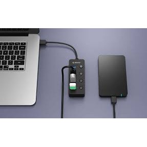 [Mã 267ELSALE hoàn 7% đơn 300K] Bộ chia Hub 4 cổng USB 3.0 ORICO W9PH4-BK