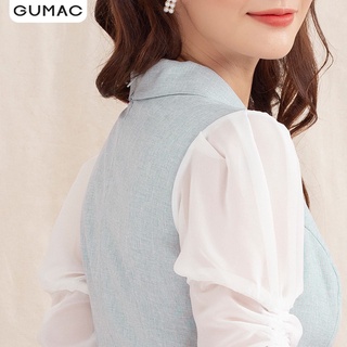 Đầm nữ cổ lật phối tay DA1053 GUMAC