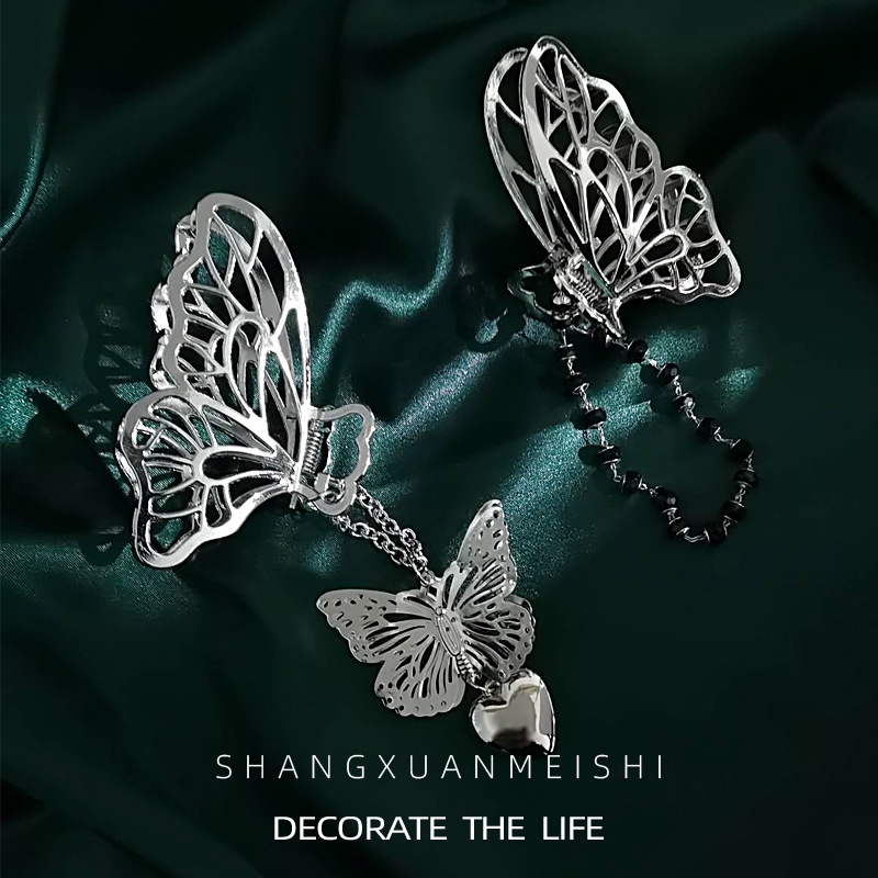 Kẹp tóc bằng kim loại mặt dây hình bướm phong cách Hàn Quốc thời trang cho nữ