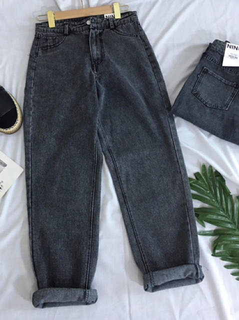 Quần jeans nữ Shynstores , quần baggy bò lưng cao vải dày đẹp freeship